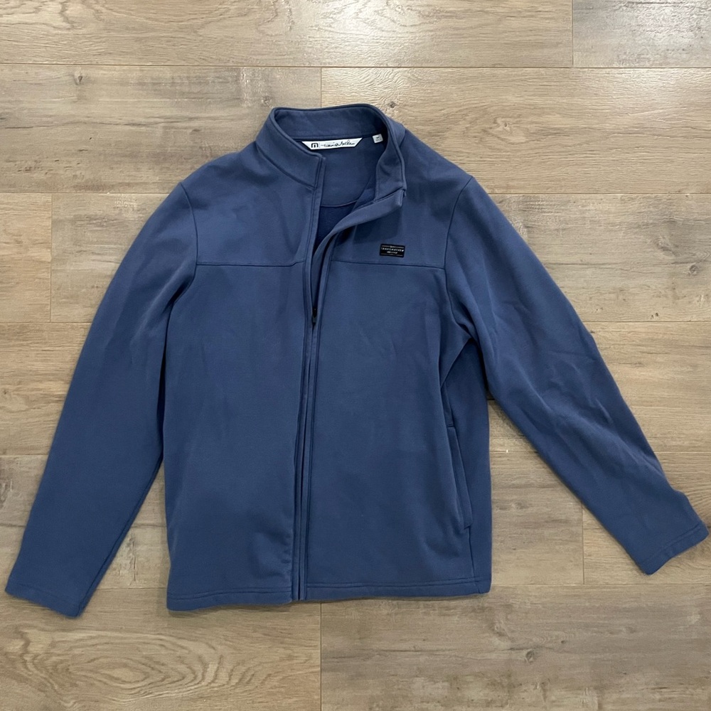 Mens Travis Mathews Blue Zip Long Sleeve Jacket